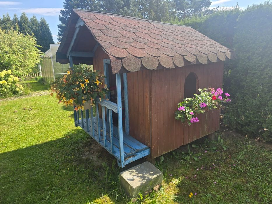 Domek ogrodowy, drewniany, do zabawy dla dzieci