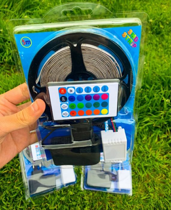 Rgb стрічка. Світодіодна лєнта.  Готовий комплект. 16 кольорів. +пульт