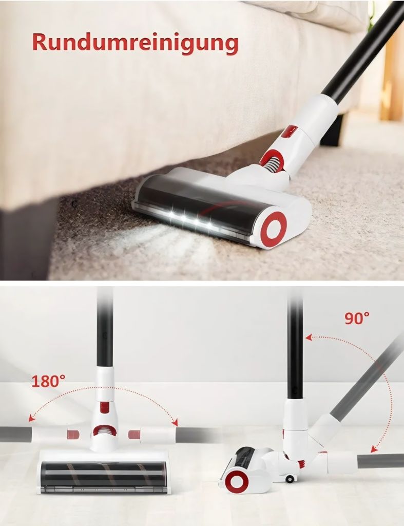 Odkurzacz bezprzewodowy pionowy bezworkowy aku turbo szczotka led 350W