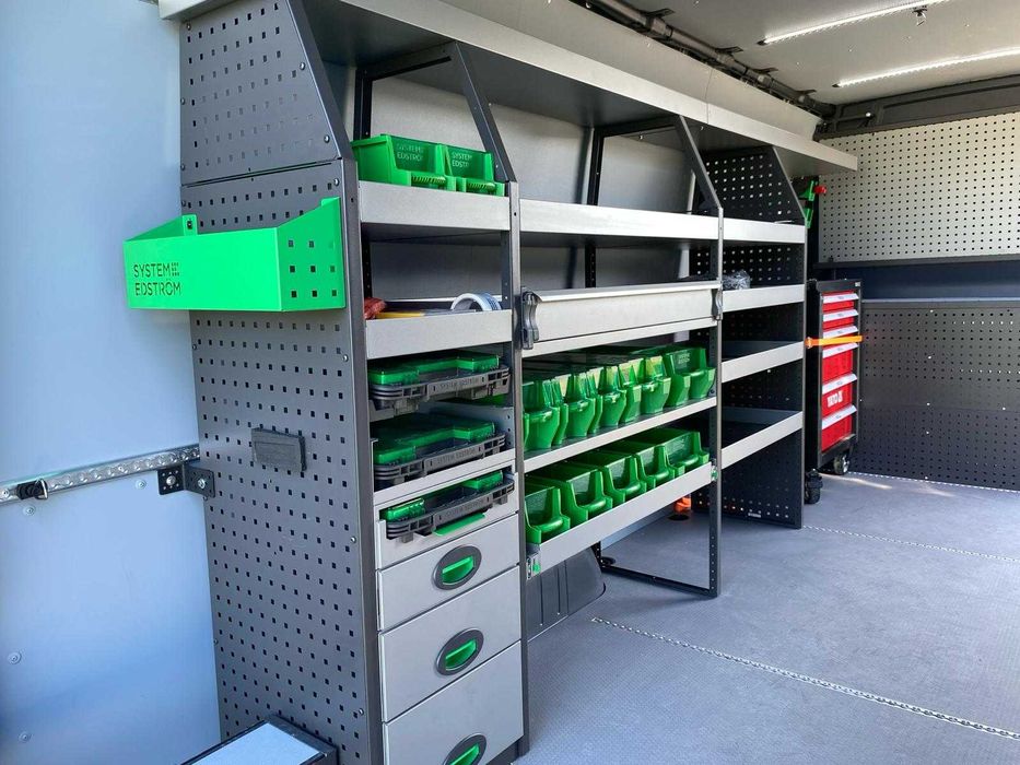 Zabudowa serwisowa warsztatowa regały bus szafki Master Ducato Crafter