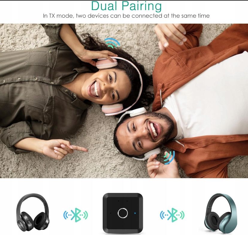 Adapter odbiornika Bluetooth 5.2, podwójne połączenie, bezprzewodowy