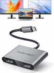 Adapter USB-C na 2x HDMI Hub avedio links Dual 4K 60Hz/30Hz DP Alt Mod