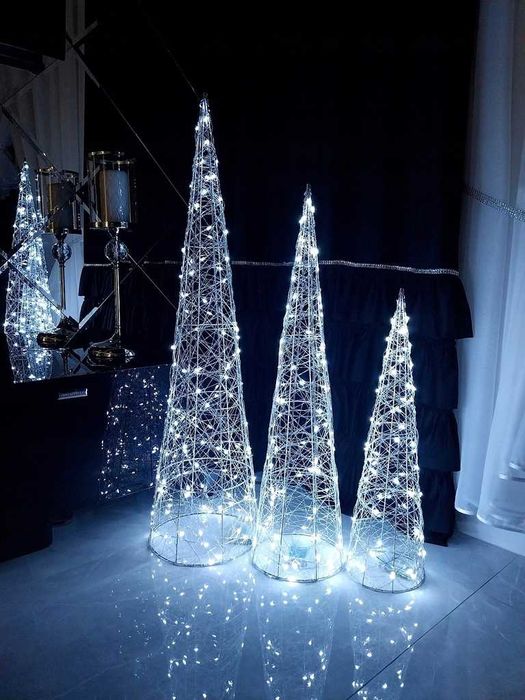 CHOINKA LED świecąca dekoracja LEDOWA zestaw 3 szt 100 ,80, 60 cm