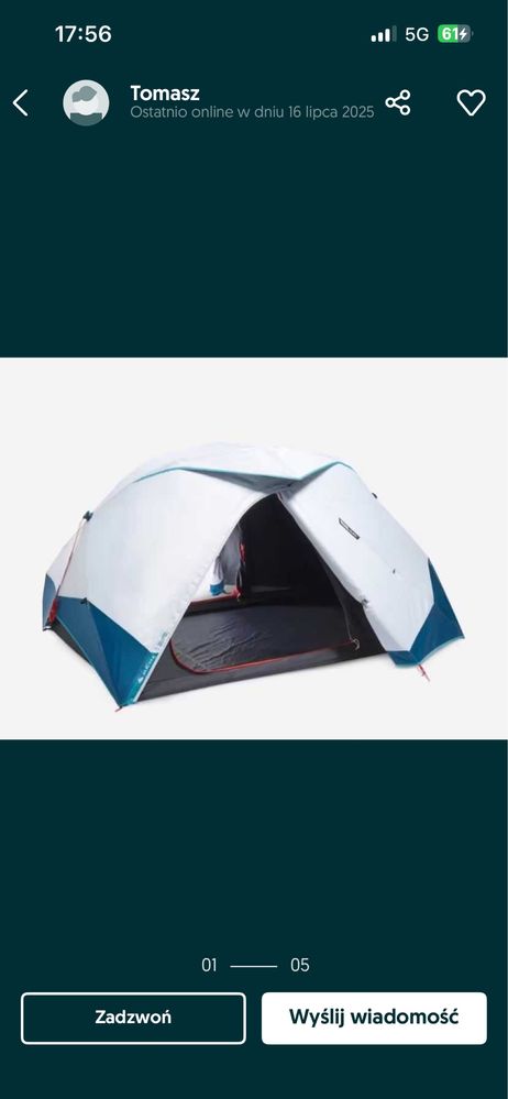 Namiot quechua 2 seconds f&b 2 os