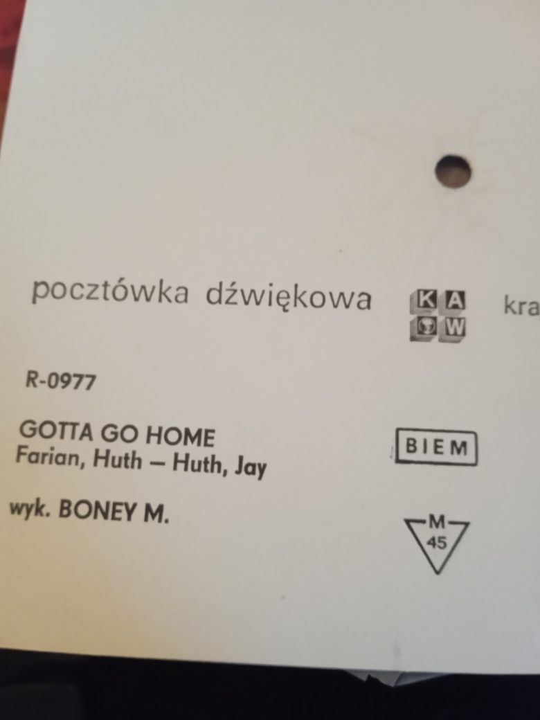 Pocztówka dźwiękowa Boney M