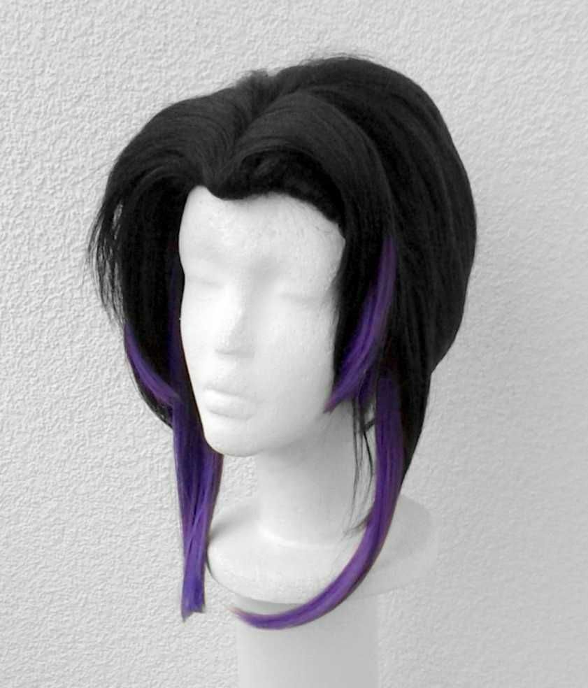 Shinobu Demon slayer czarna peruka z fioletowymi końcówkami wig