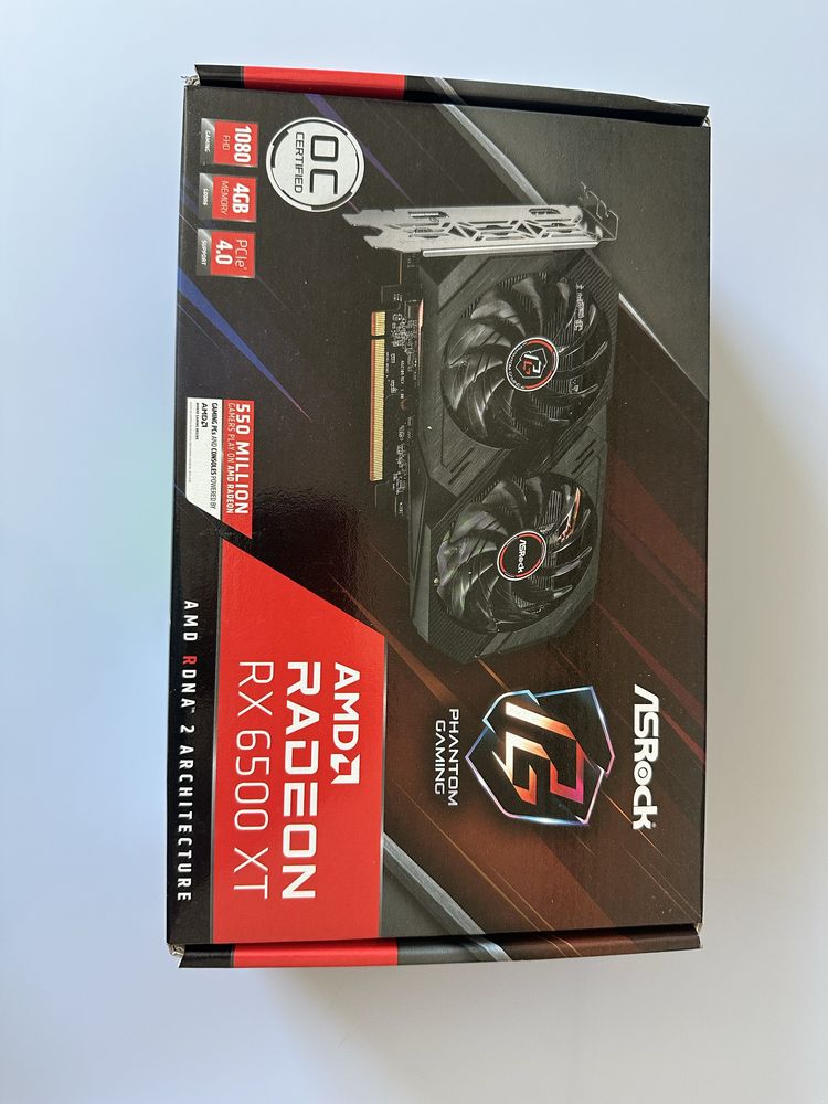 ASRock Phantom Gaming Radeon RX 6500 XT 4GB GDDR6 PCI Expres