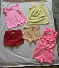 Mix letnie ubrania dziewczynka szorty bluzki kombinezon 80/86