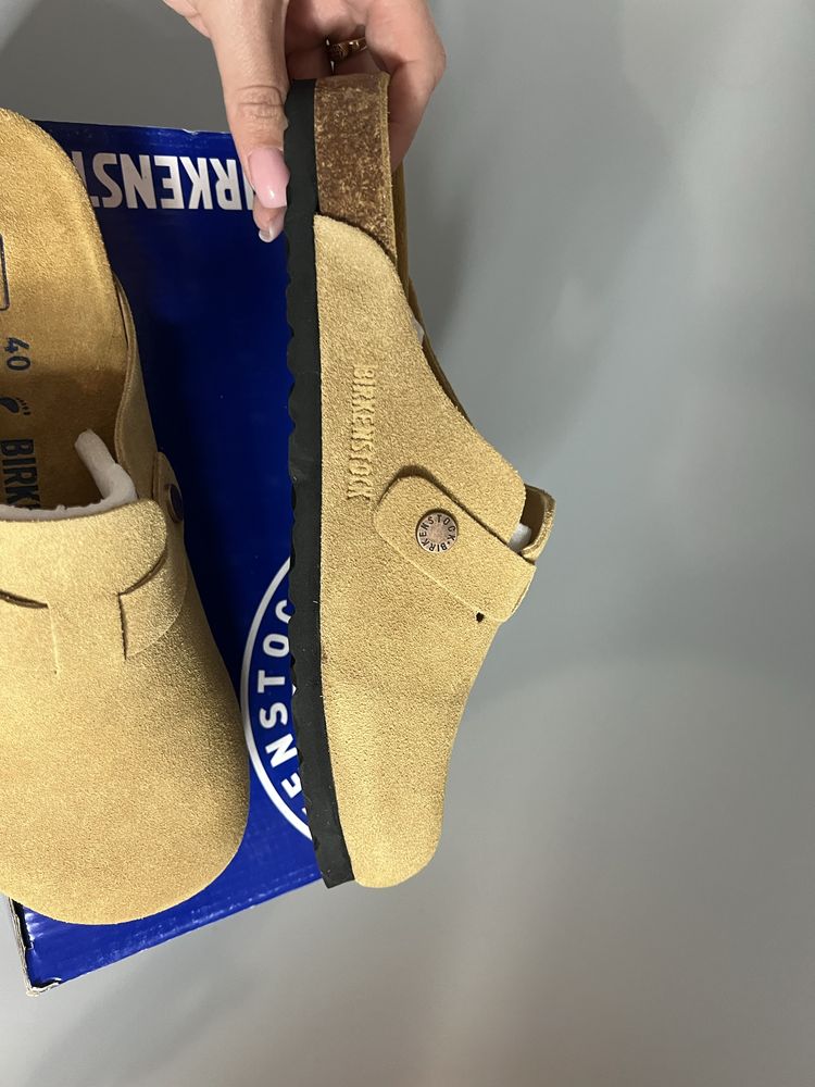 Шльпанці клоги Birkenstock замшеві натуральні шлепки биркенсток