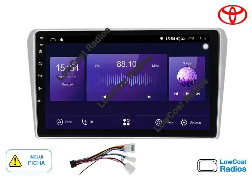 Auto Rádio 9' TOYOTA Avensis T25 T27 (2002 a 2015) | GPS BT APPS WIFI