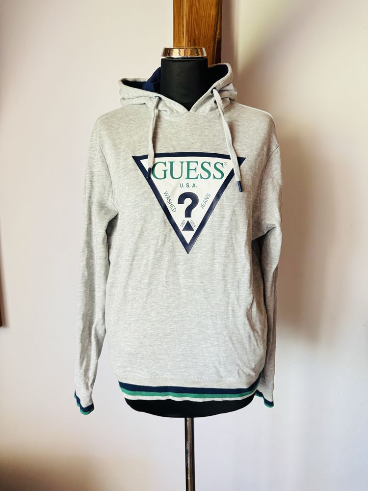 Szara bluza męska z kapturem Guess Perce, S M