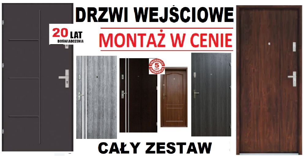 DRZWI Z MONTAŻEM  zewnętrzne do mieszkania wejściowe, wewnątrzklatkowe