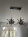 2 lampy wiszące srebrne