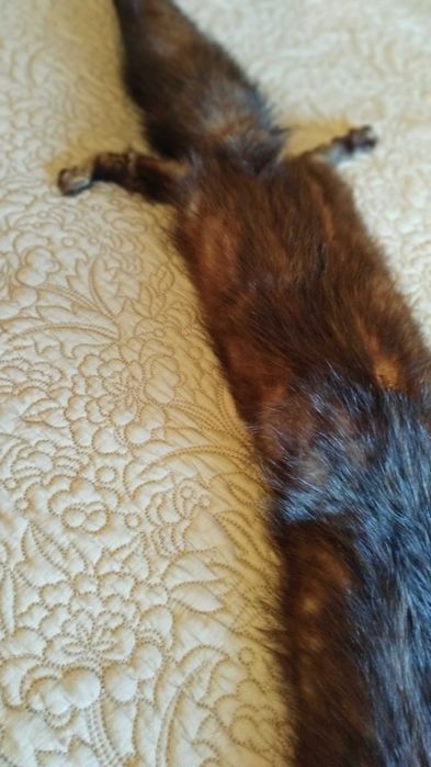 Estola echarpe gola pelo vison natural castanho