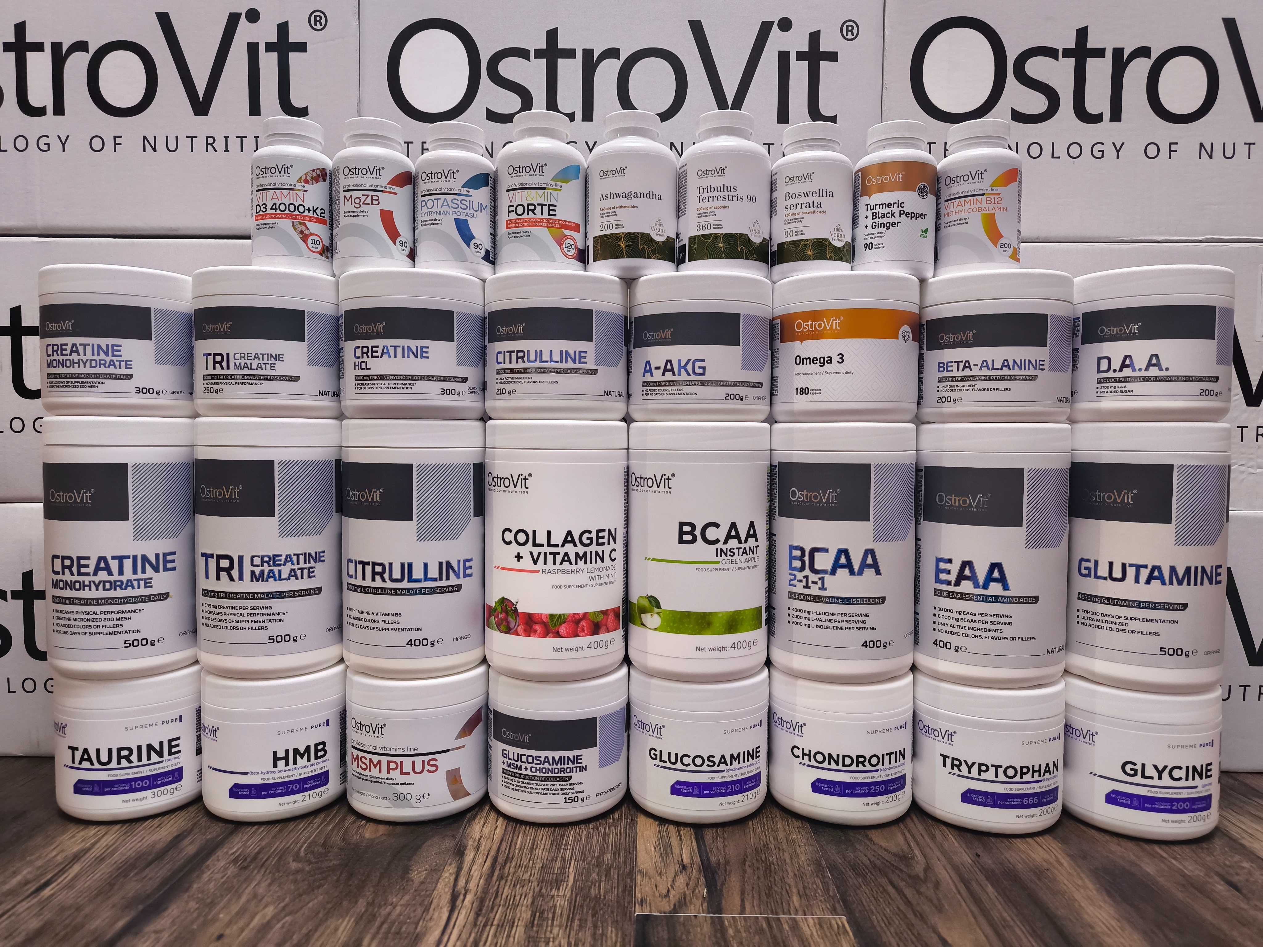 Колаген 400гр. Collagen + Vitamin C OstroVit Глюкозамін MSM Хондроїтин