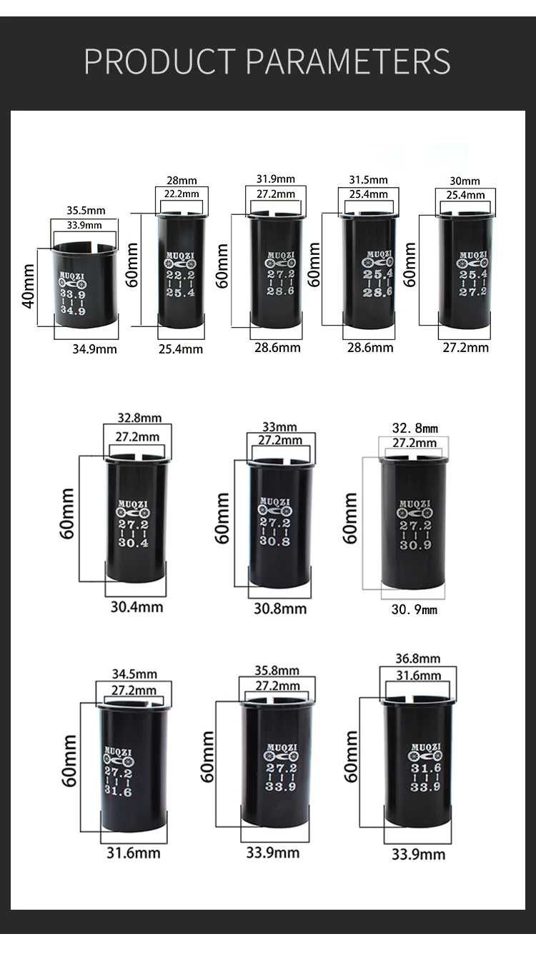 NCX Suntour 2szt redukcja tuleja adapter 27,2-28,6-30,9-31,6 i inne