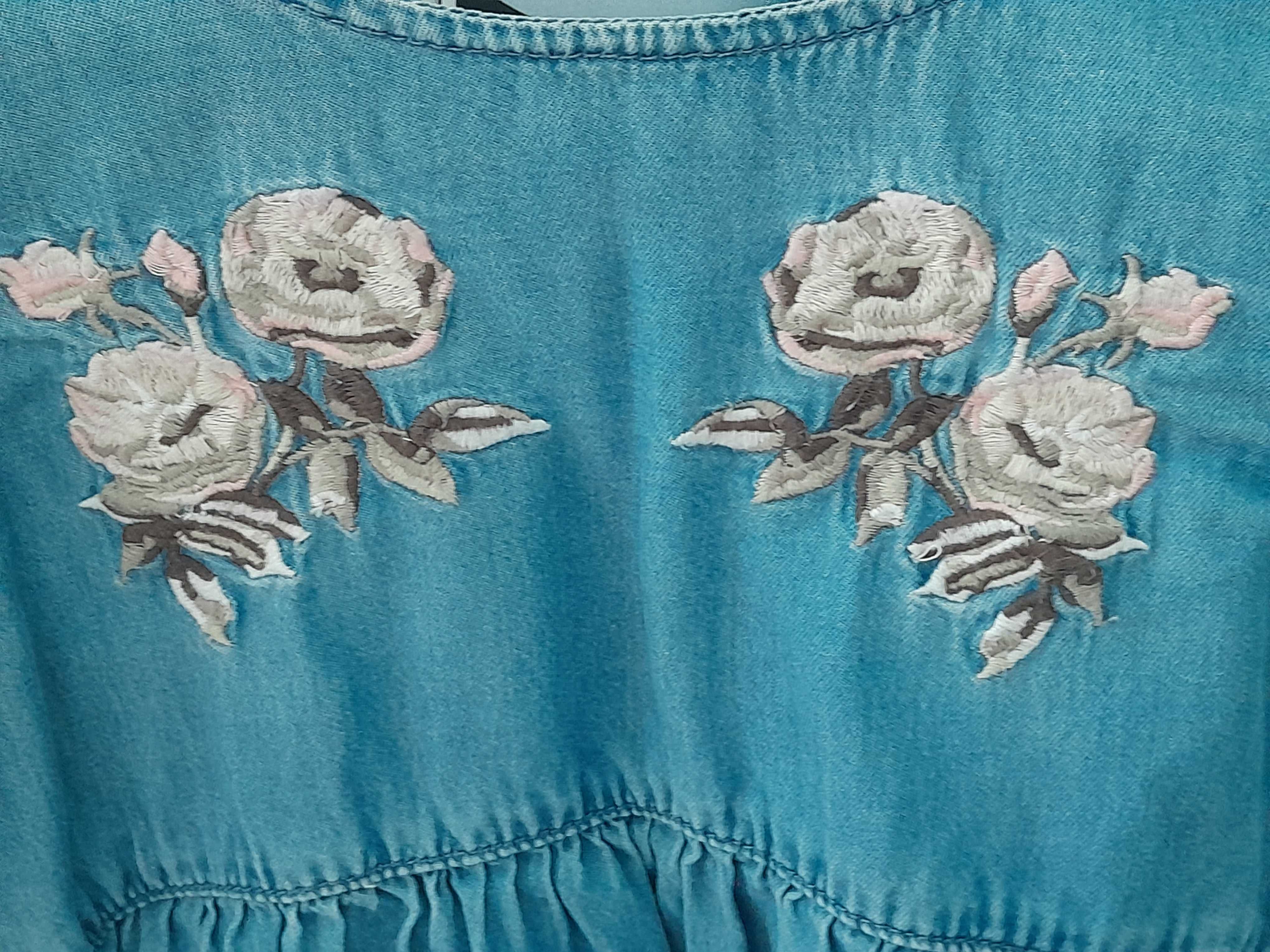 next jeansowa sukienka kwiaty