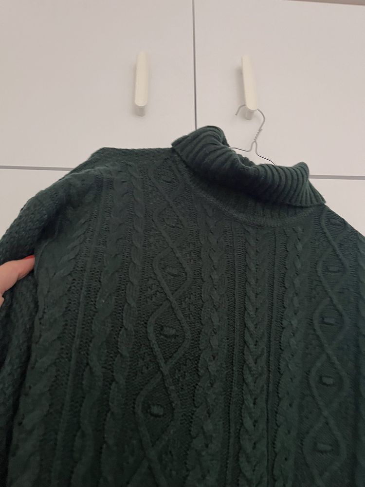 Sweter butelkowa zieleń Modoo M ciepły jesień