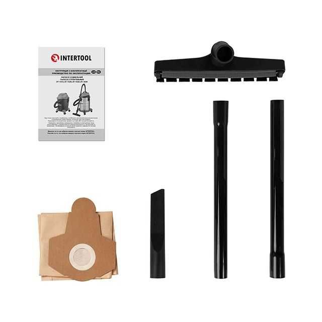 Пилосос будівельний (пылесос) 1.2 кВт, бак 20 л. INTERTOOL DT-1020
