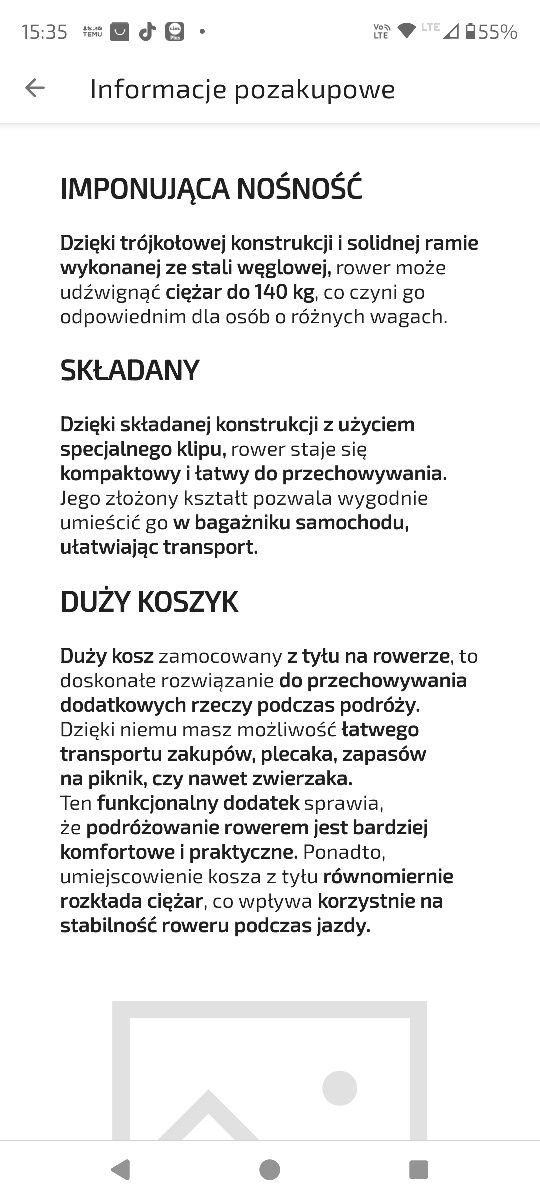 Rower trójkołowy dla dorosłych
