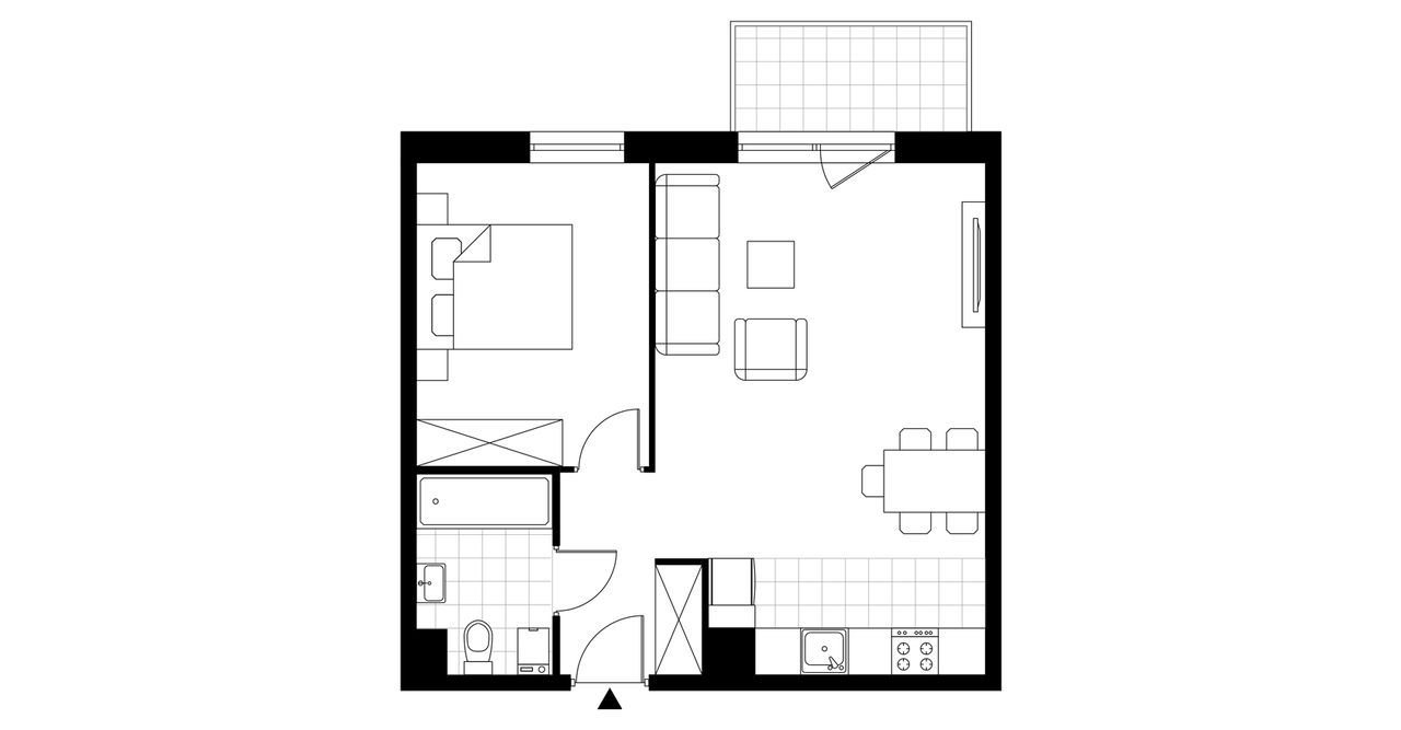 2-pokojowe mieszkanie 45m2 + balkon Bezpośrednio