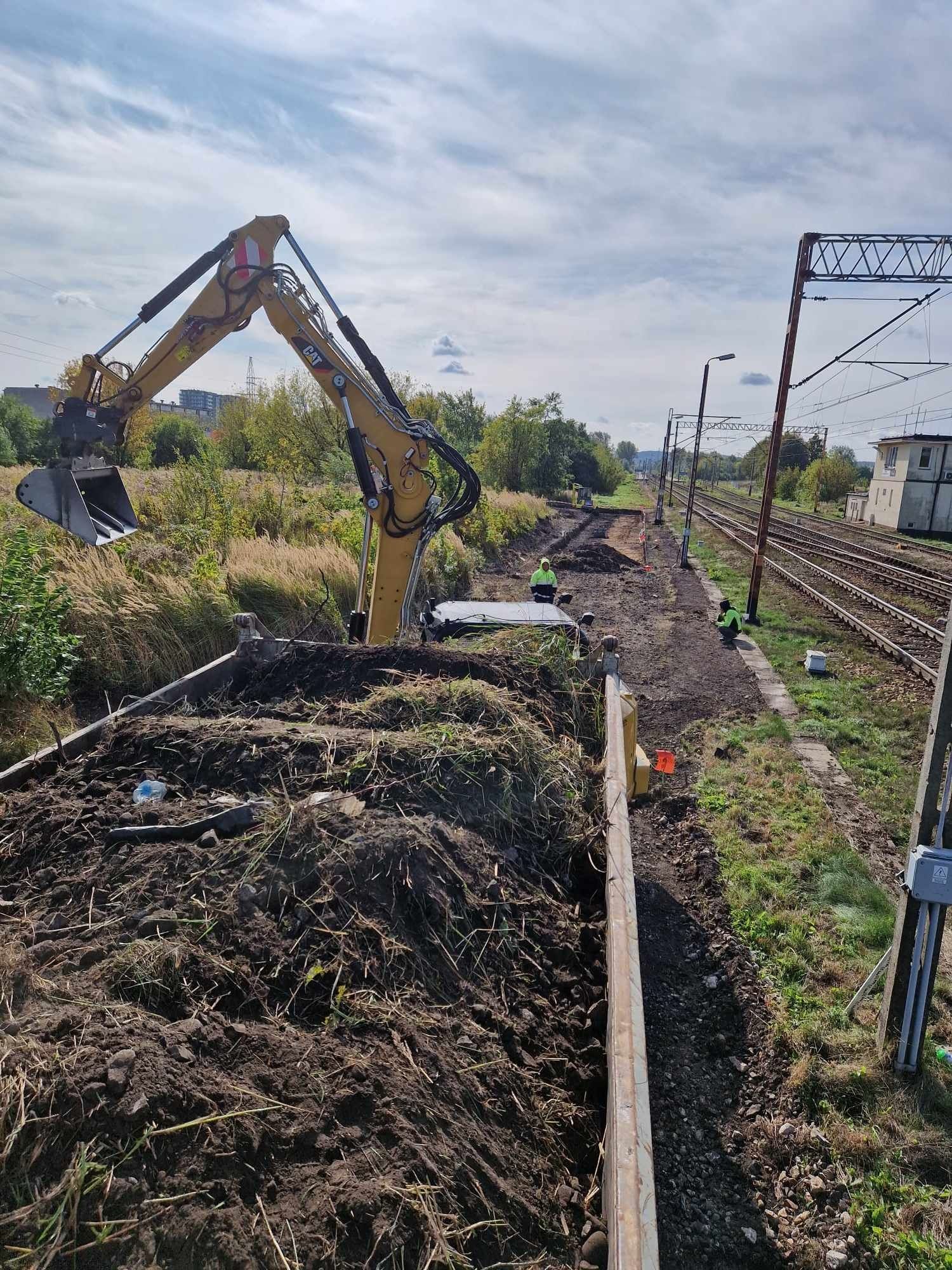 usługi koparką drenaże odwodnienia korytowanie wykopy utwardzanie