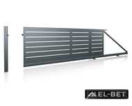 Brama przesuwna aluminiowa nowoczesna 4m - wypełnienie poziome 160x20