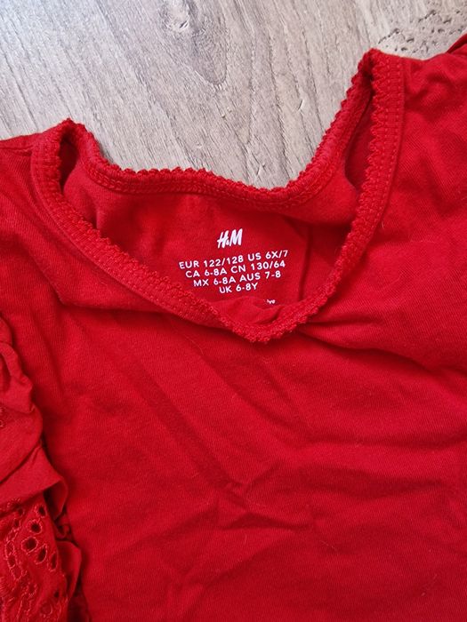 Czerwona swiateczna sukienka h&m 122/128