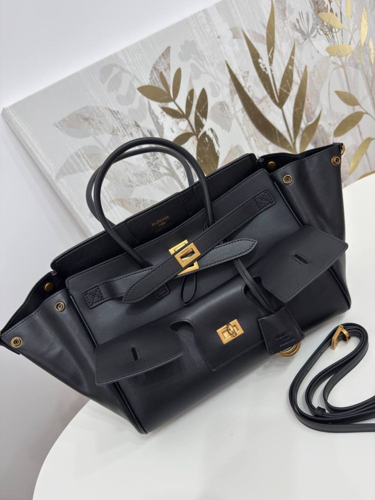 Сумка Balenciaga Bel Air шкіра | чорна | золото та срібло