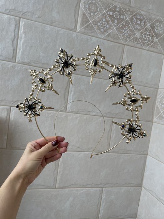 Вінок обруч корона муерте хеловін helloween квітами чорними відьма