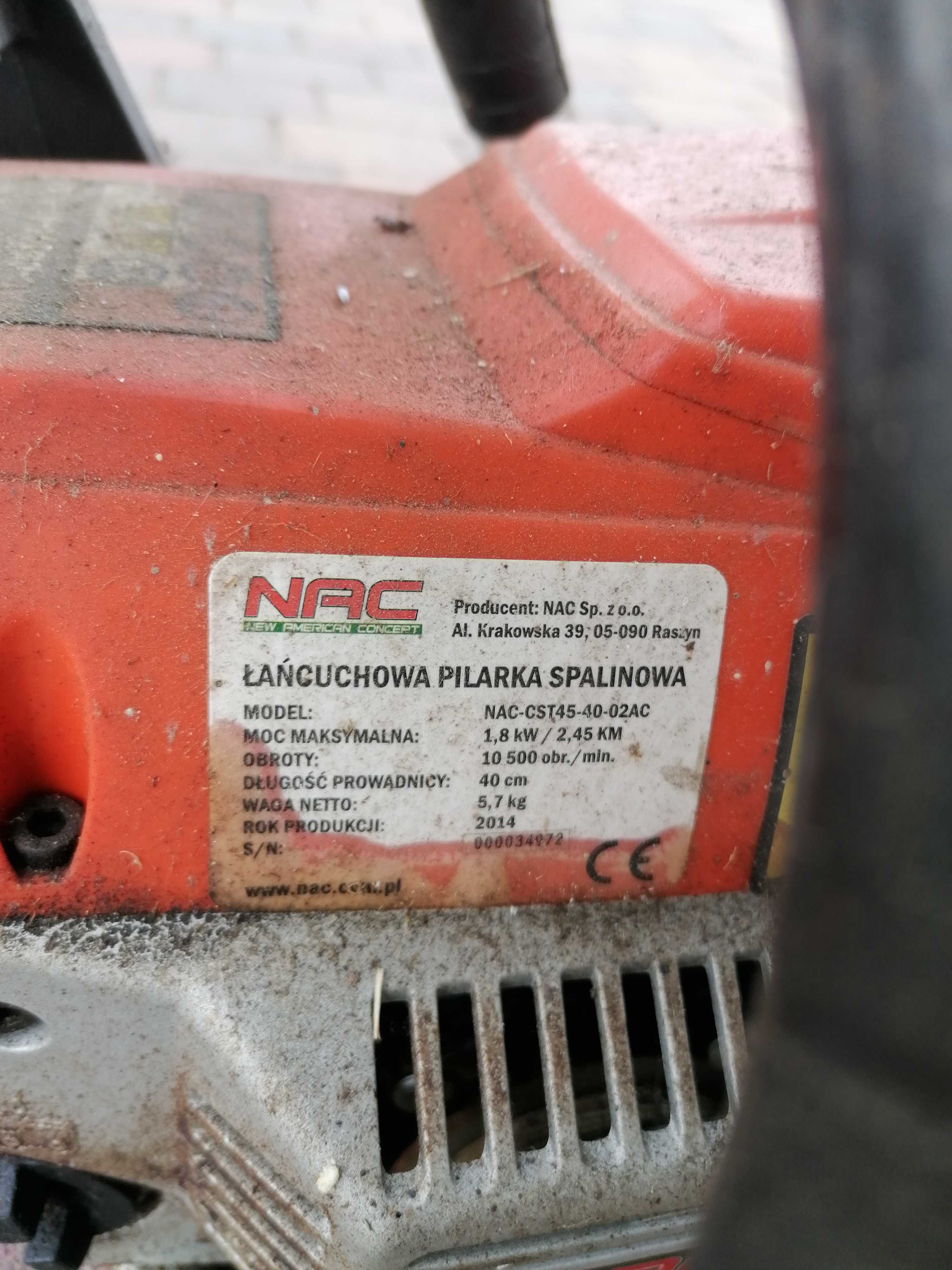 PILARKA NEC 1,8KW 2,45kM łańcuchowa spalinowa piła