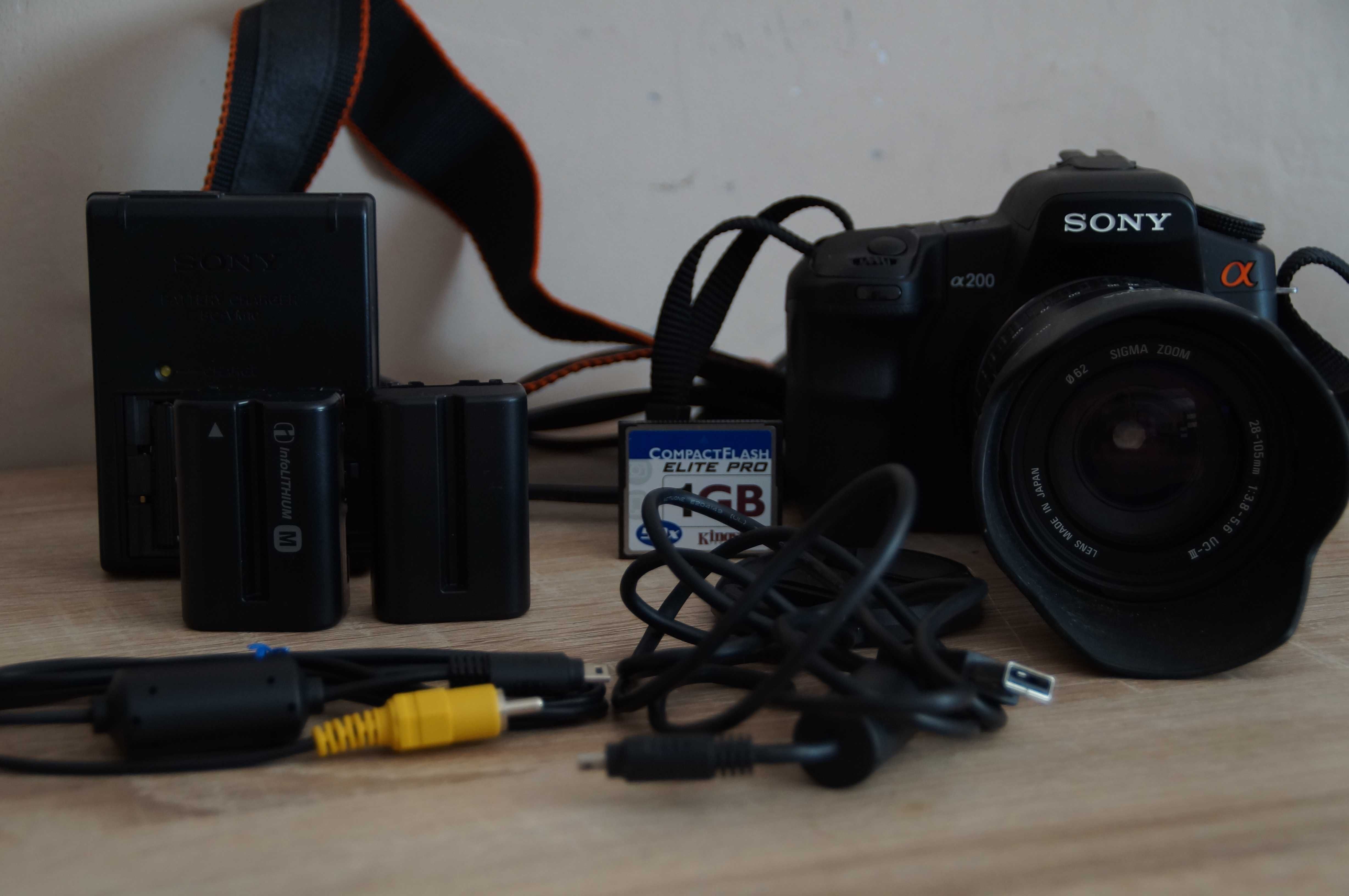 Aparat Sony A200 + obiektyw Sigma 28-105mm