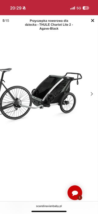 Przyczepka rowerowa dla dziecka - THULE Chariot Lite 2 nowa gwarancja