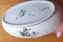 Saboneteira Real Fábrica de Sacavém Gilman e Cia - Violetas- 1910a1970