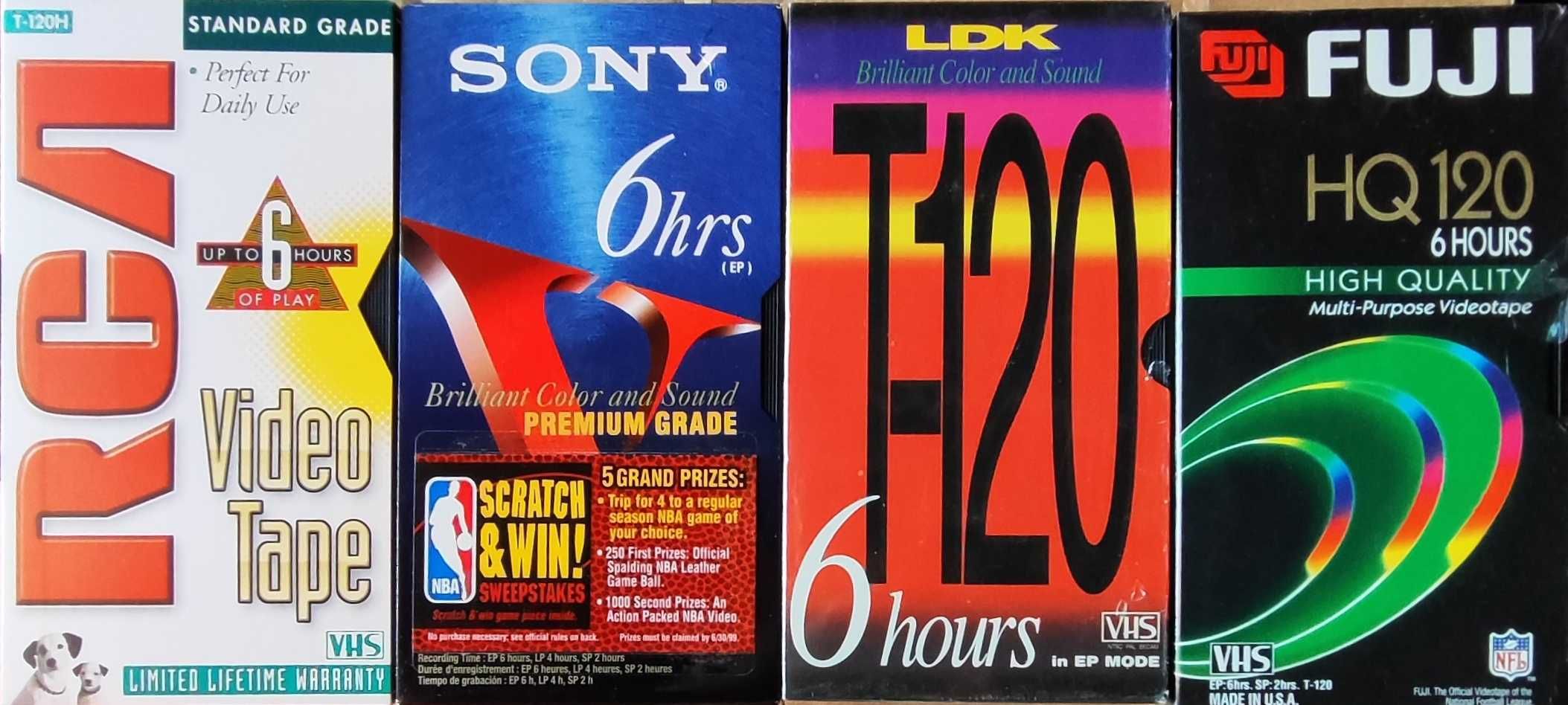 Видеокассеты VHS чистые распечатанные Е-120-180-240 мин