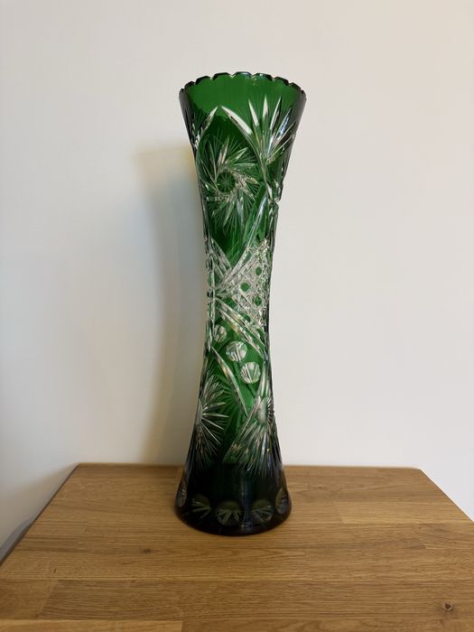 Kryształ wazon zielony