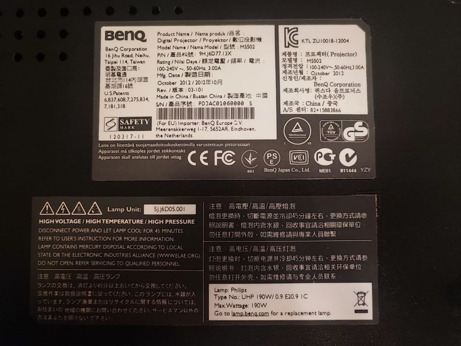 Projektor BenQ MS502 DLP (SVGA, 2700 Im) rzutnik wyswietlacz