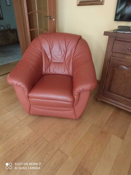 Zestaw meble do salonu 3+1+1 Etap Sofa skórzane skóra naturalna