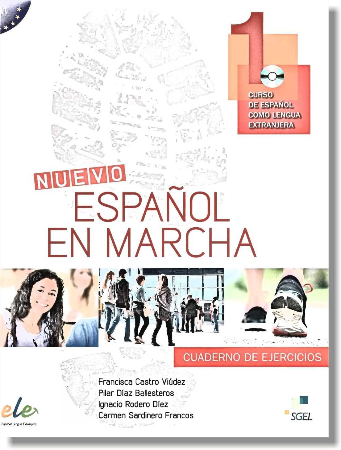 Цветные учебники испанского языка NUEVO Espanol en marcha A1, A2, B2
