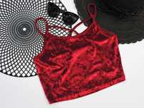 Shein Crop top welur S