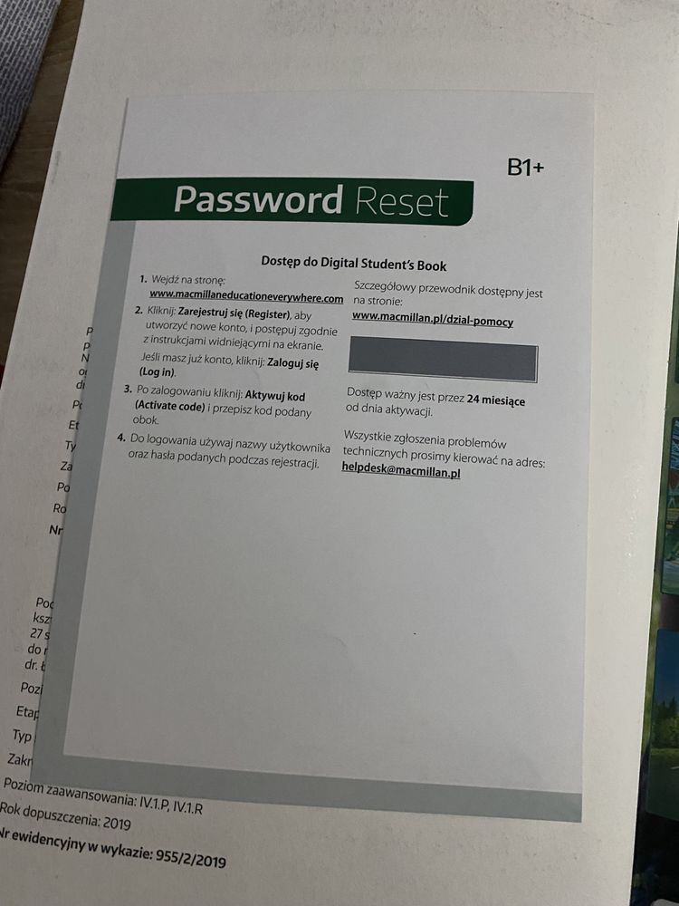 Podręcznik do języka angielskiego Password Reset B1+