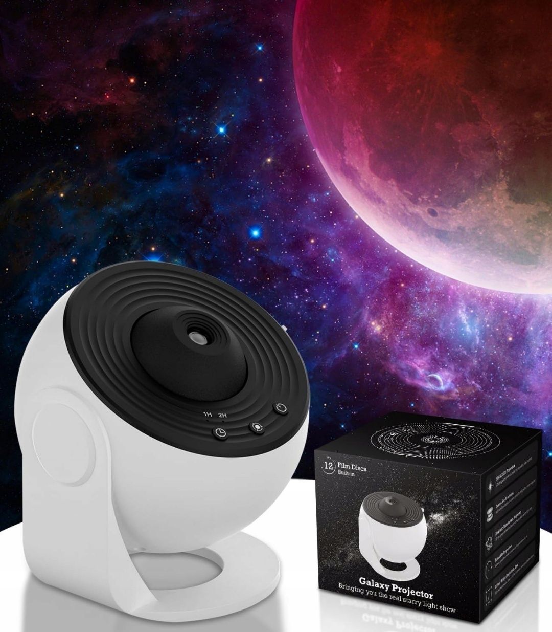 Projektor Gwiazd Lampka Nocna LED 12 Dysków Kosmos USB Planetarium