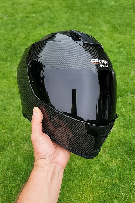 шолом CROWN RACING плівка карбон