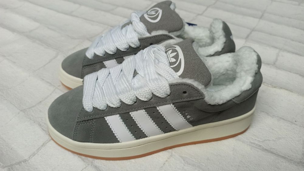 Кеды adidas campus серые на меху 815