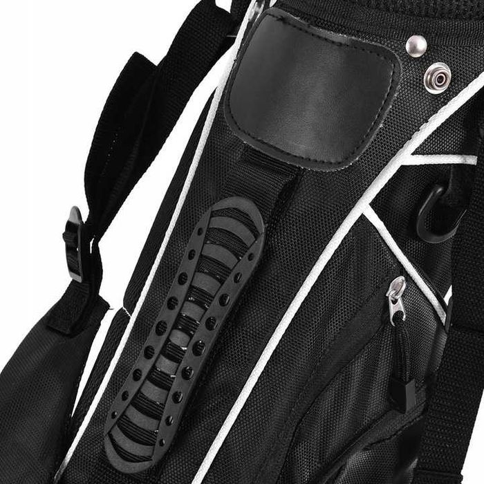Torba golfowa na kije z dwójnogiem, 4 kieszenie czarna lekka i pojemna
