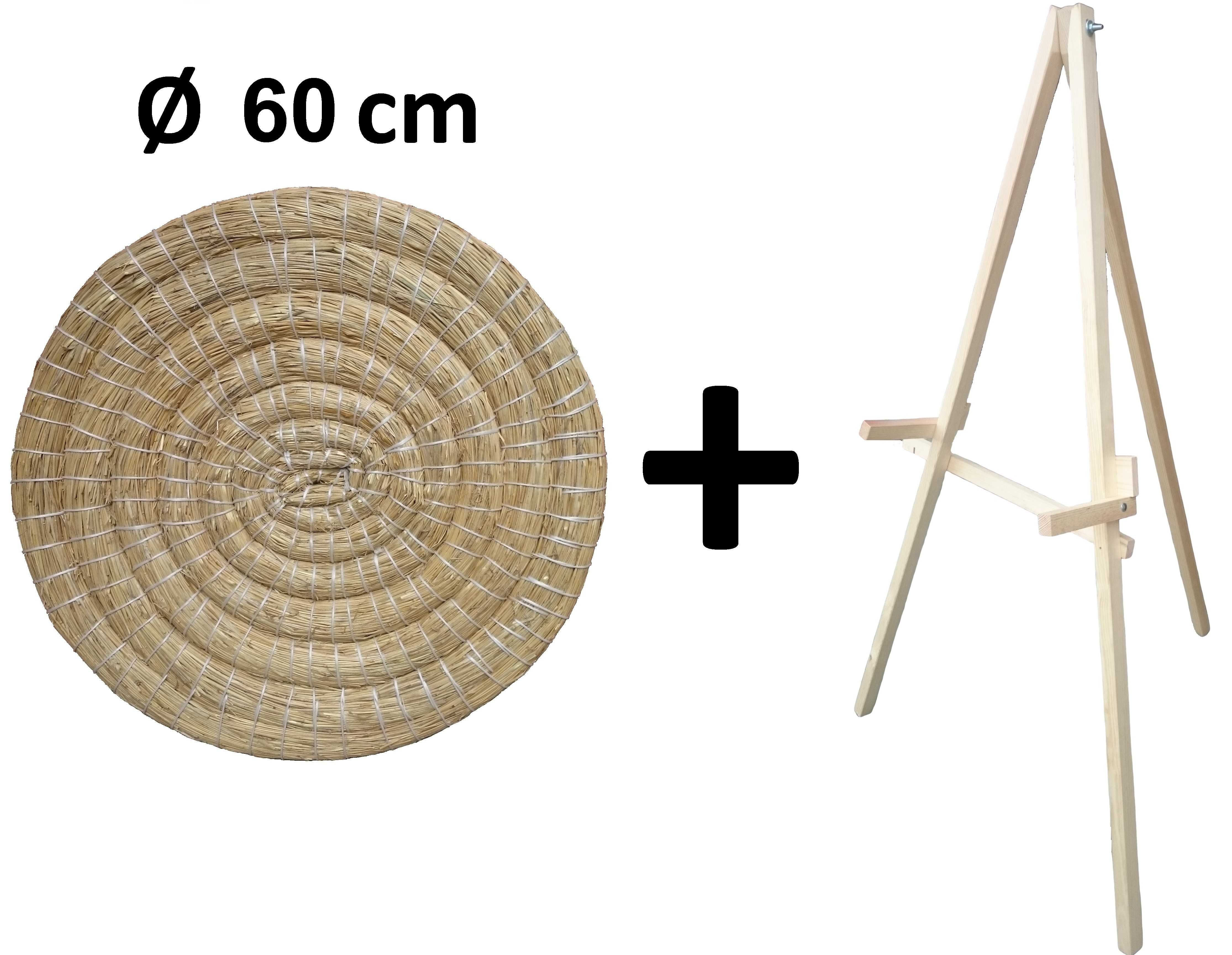 Mata łucznicza słomiana Ø 60 cm ze stojakiem