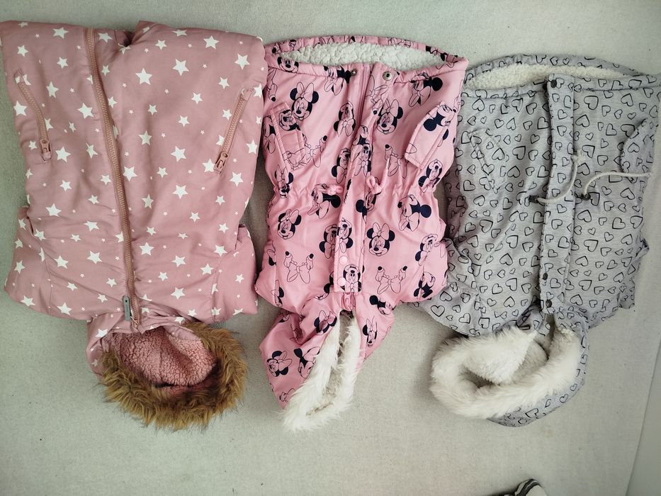 2 Kurteczki r.86,kombinezon r. 98 dla dziewczynki na zimę