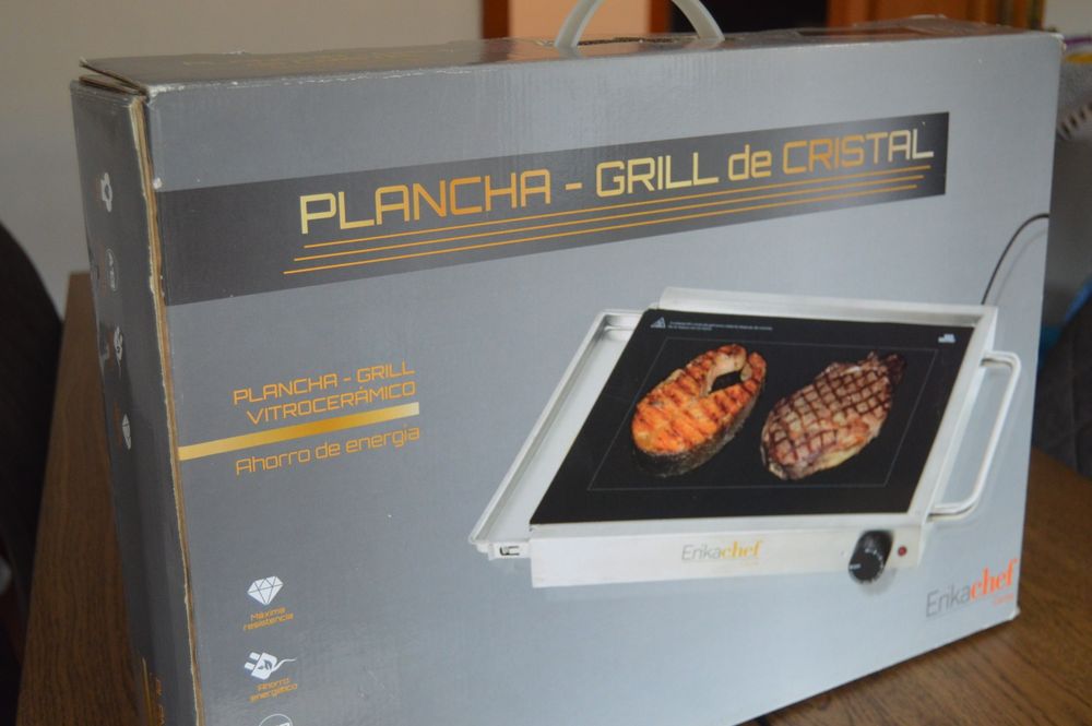 Plancha grill de cristal – Em excelente estado