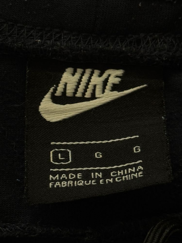 Dresy Nike tech fleece L granatowe logowane spodnie dresowe