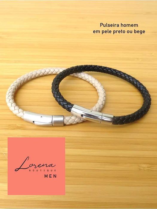 Pulseira para homem em pele